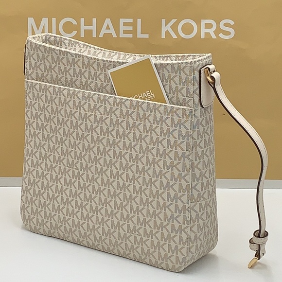 Michael Kors Jet Set Travel Large Messenger Crossbody Bag Light Cream Multi - Picture 3 of 15